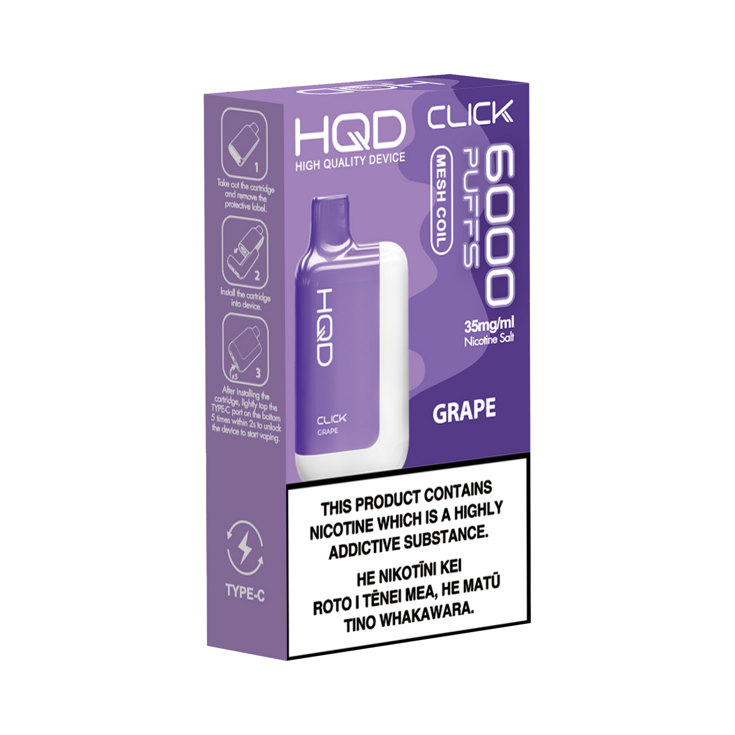 HQD Click Kit - Grape - Vapoureyes NZ