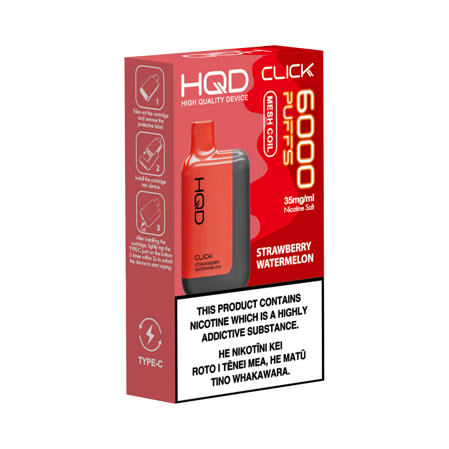 HQD Click Kit - Strawberry Watermelon - Vapoureyes NZ