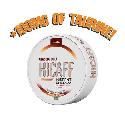 HICAFF - Classic Cola flavoured Caffeine & Taurine Pouches - 100mg - Vapoureyes