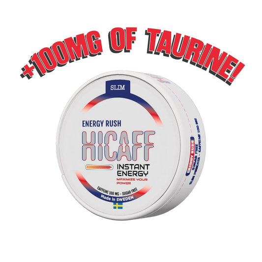 HICAFF - Energy Rush flavoured Caffeine & Taurine Pouches - 100mg - Vapoureyes