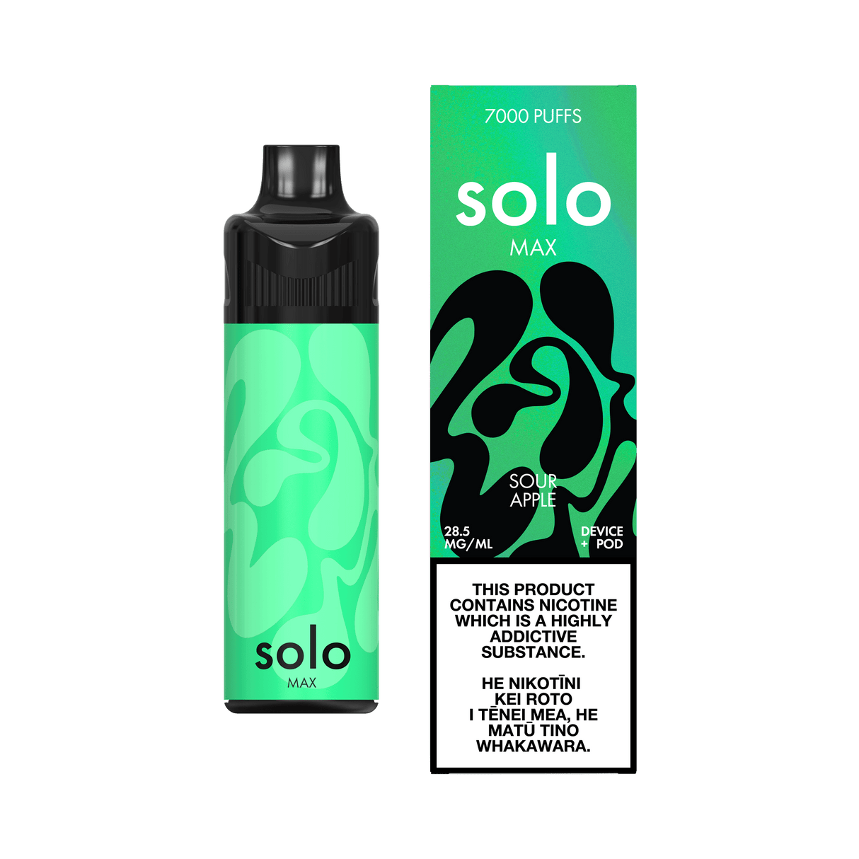 solo MAX Pod Kit (7000 Puffs) - Sour Apple - Vapoureyes