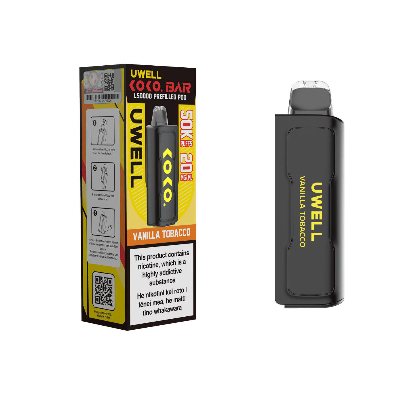 UWELL - KOKO Bar L50000 Pod - Vanilla Tobacco - Vapoureyes
